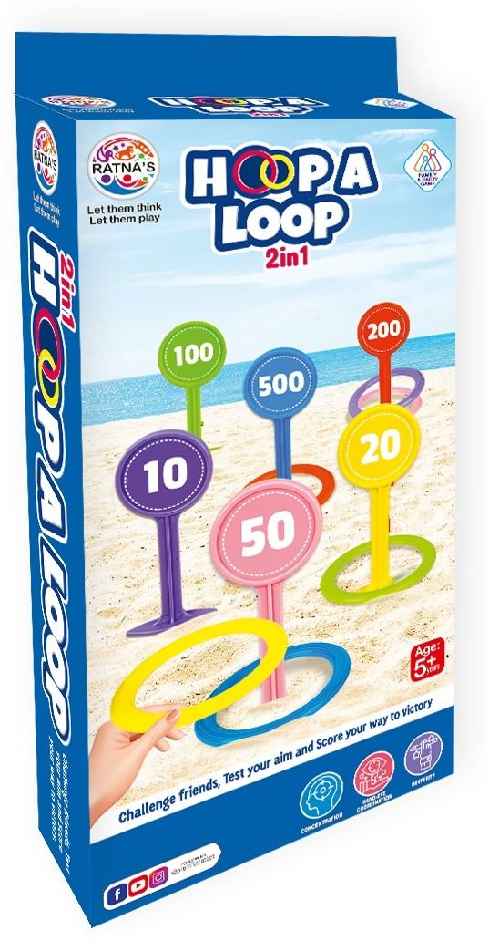 Hoop A Loop 2in1 Ringtoss Challenge Friends Outdoor Toy