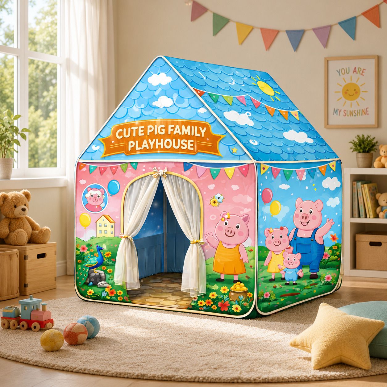 radhe enterprise Kids Play Tent House for Girls | Foldable Portable Playhouse-picture-6