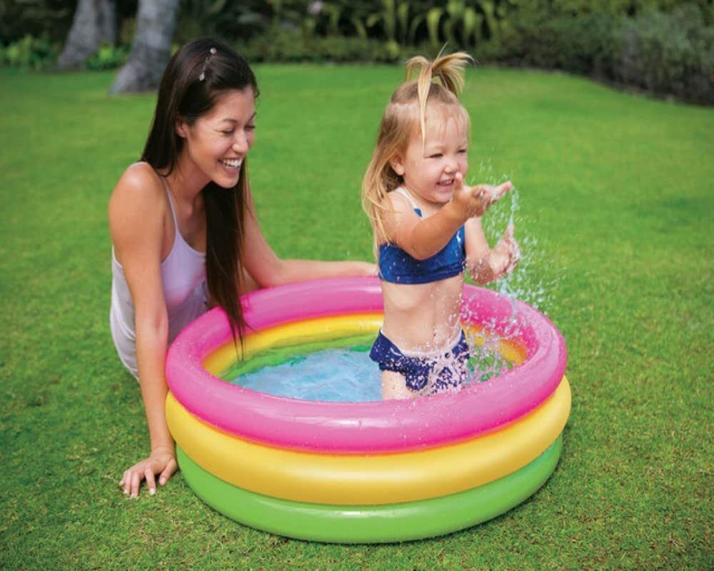 Round Swimming Pool for Kids,Inflatable Sunset Glow Round Colourful Ring(3 Feet) Inflatable Swimming Pool-image-13