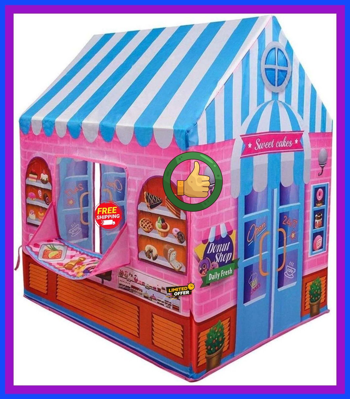 valam enterprise Little Chef's Deluxe Dessert Shop Play Tent Large Pink Sweet Bakery Playhouse-picture-8