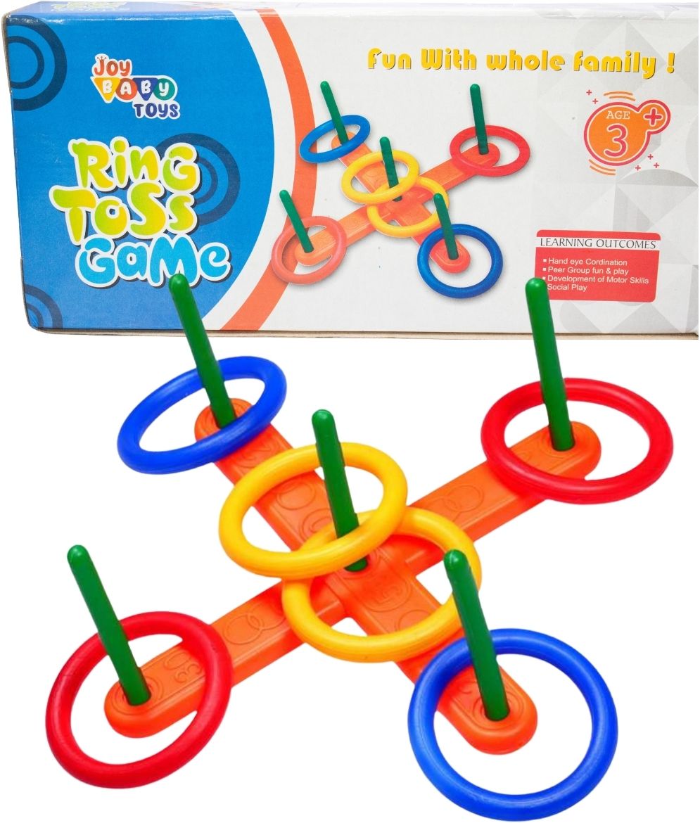 Ring Toss Game (5-Sticks 2-Stick Holders 6-Rings) Indoor/Outdoor Activity Gams