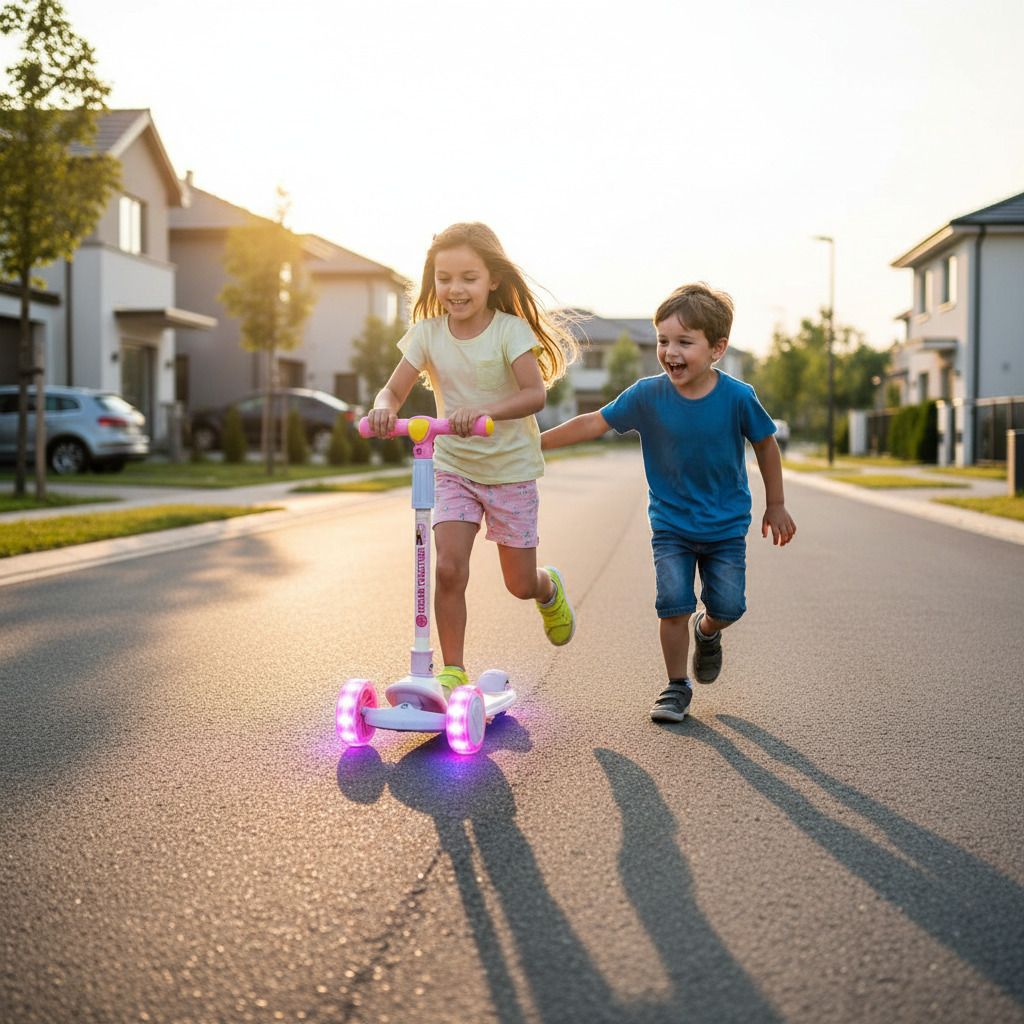 Barbie Rider Kick Scooter for Kids-3-Wheel with LED Lights Scooter for Girls-image-43