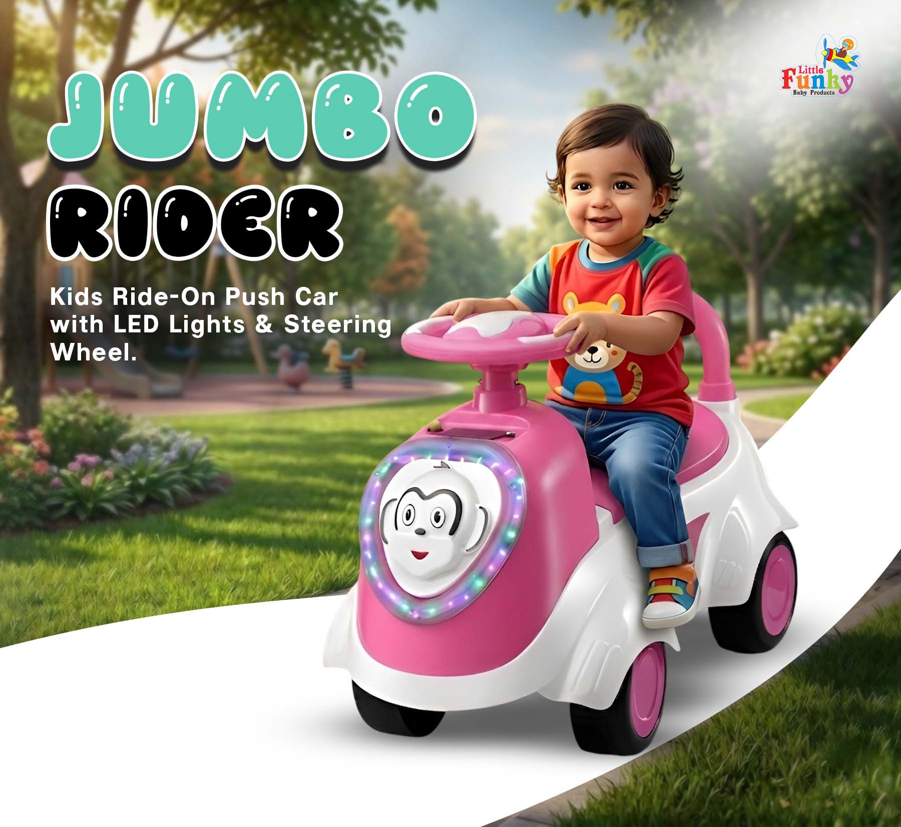 Jumbo Push Rideon's Car With Toy Bar Storage & Back Rest For Boys & Girls-image-34