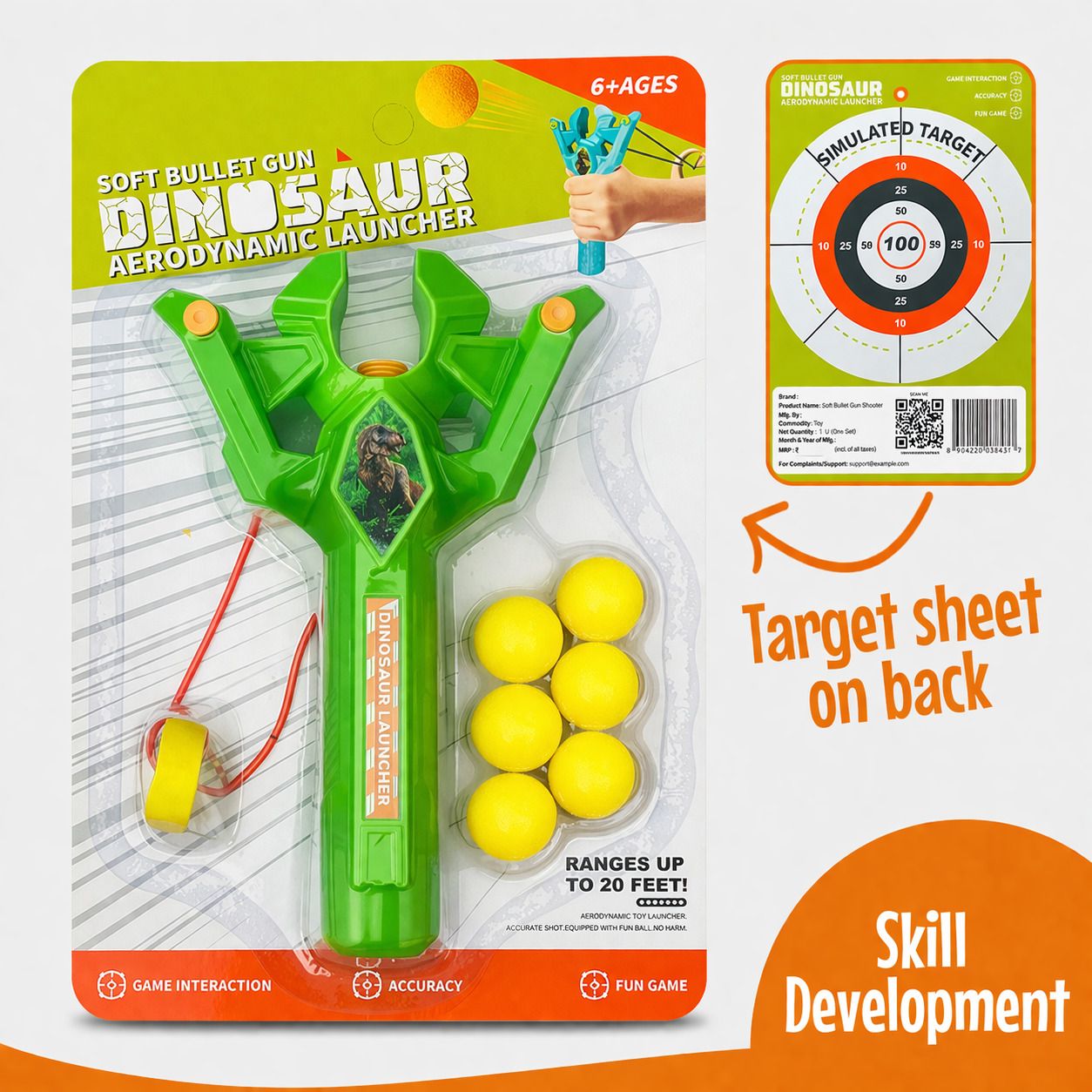 Dinosaur Gulel for Kids Safe Indoor & Outdoor Game Target Sheet Included-image-8