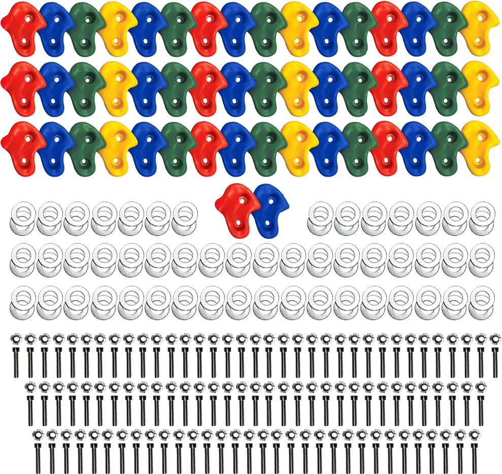 Kids Adventure Climbing Holds 50Pcs DIY Wall Grips for Indoor & Outdoor Play