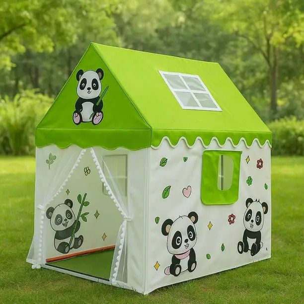Green Panda Foldable Play Tent for Boys & Girls|Outdoor Playhouse Hut (Green)-image-26