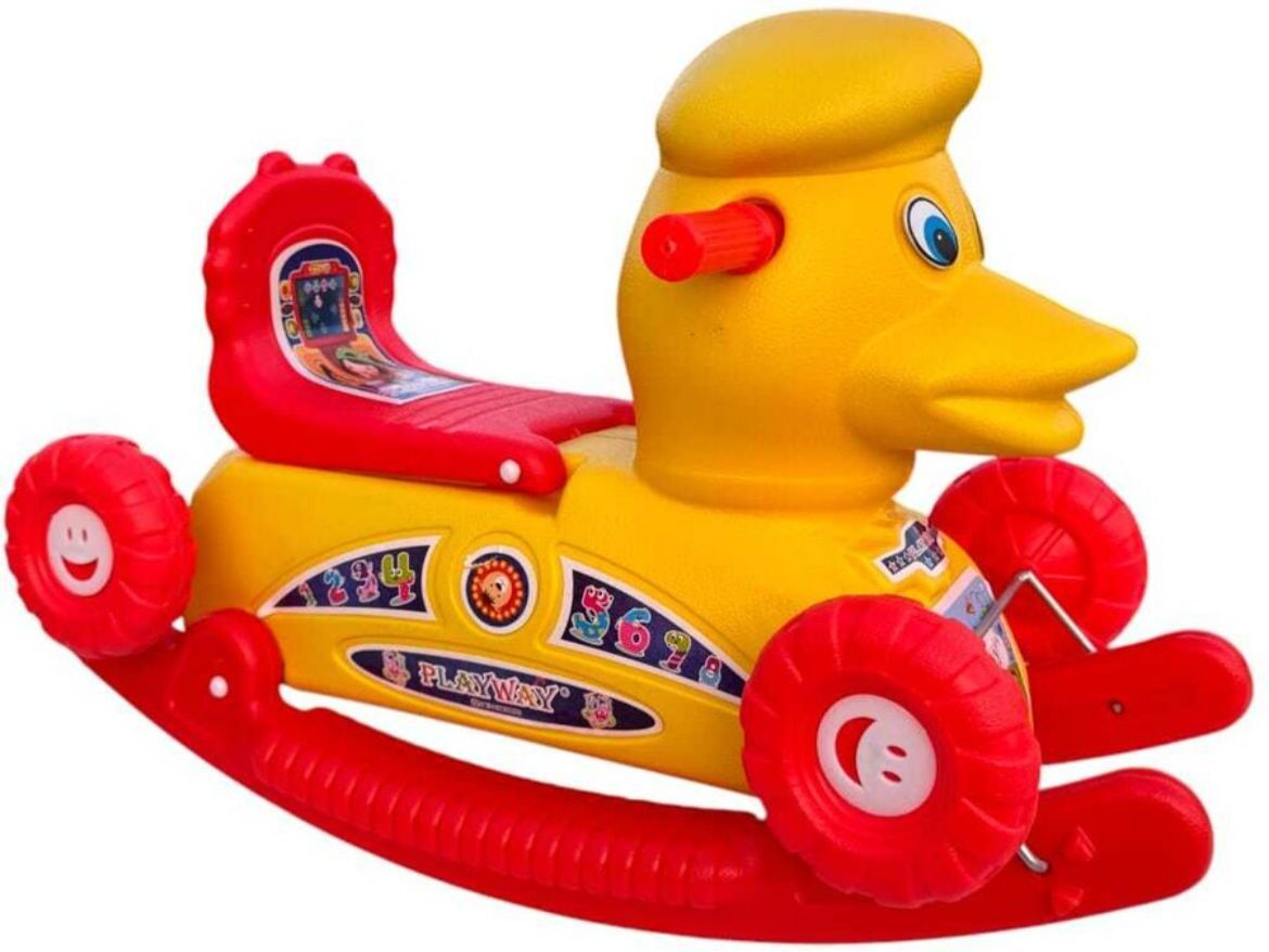 2-in-1 Rocking Duck Ride-On Toy with Rolling Base for Kids | Indoor Play Toy-image-46