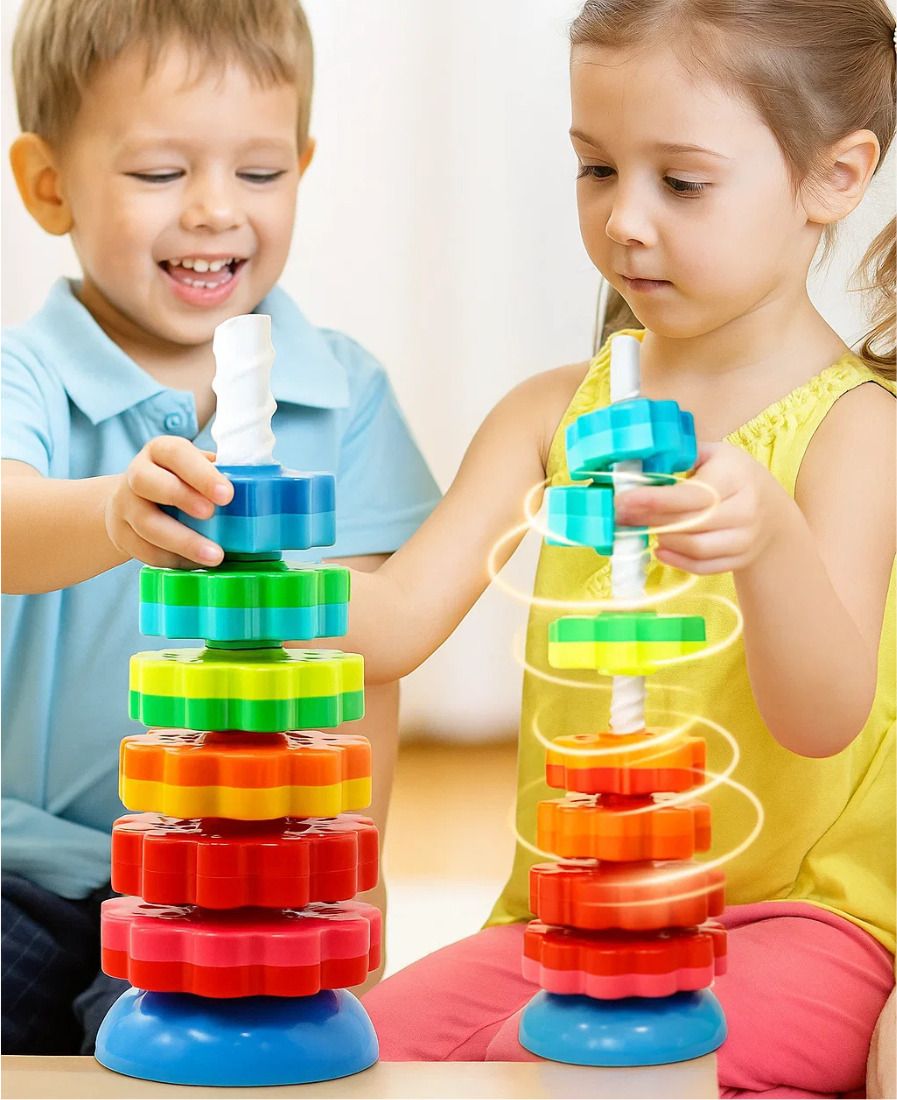 Spinning Tower Stacking Toy,Kids & Toddlers (8Pcs, Multicolor)-image-13