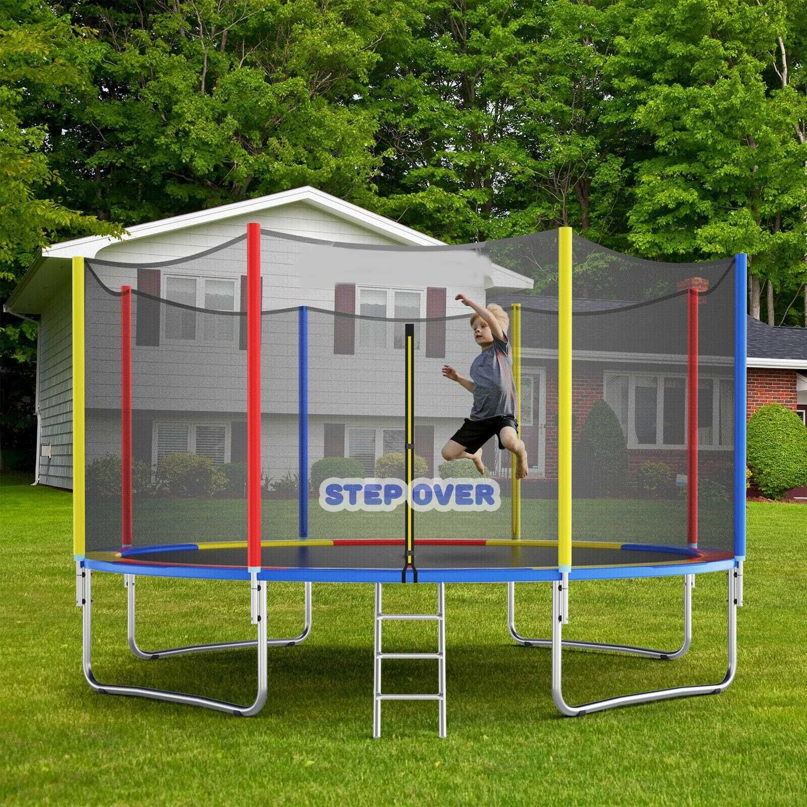 14ft Trampoline with Safety Net And Jumping Mat-image-42