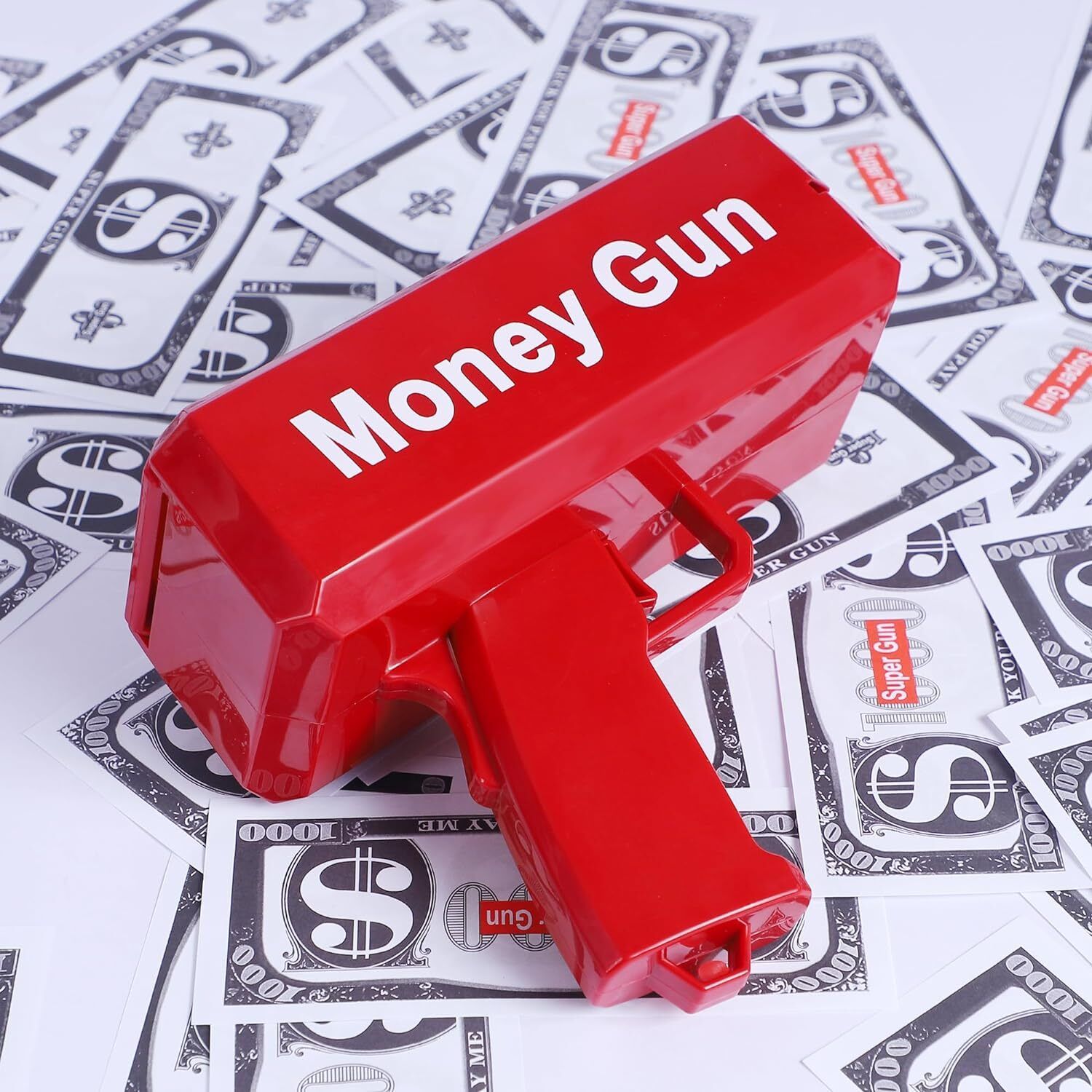 amaflip Super Money Gun Cash Cannon for Wedding, Parties & Fun Includes 50 Fake Dollars-picture-10