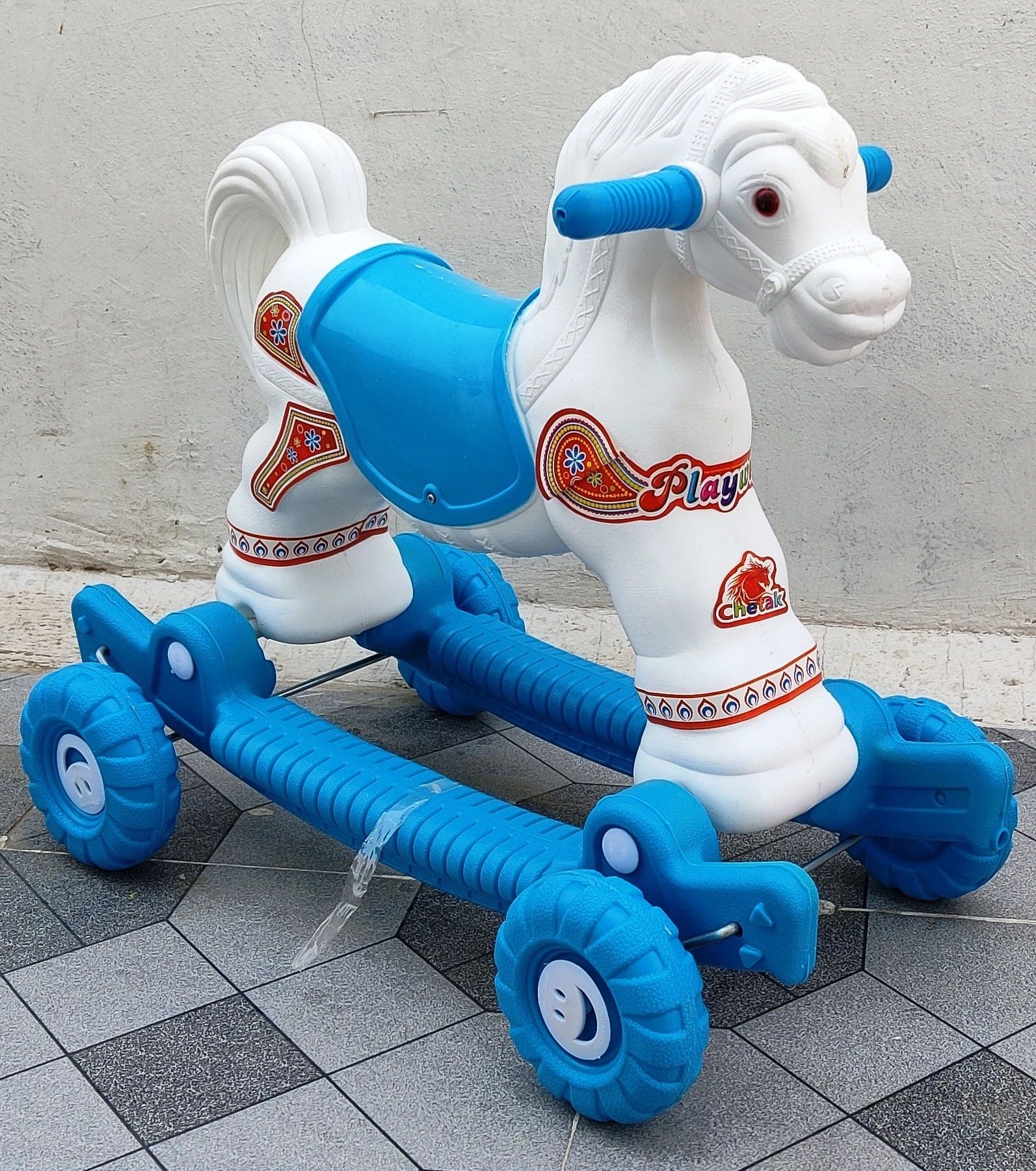 prable OH BABY'' BABY PLASTIC HORSE WITH ROCKING FUNCTION AND RUNNING RIDE ON WITH AMAZING COLOR FOR YOUR KIDS First Class Rocking Plastic Horse With 4 Wheels For Cycle The Horse, 2 In 1 Function Rocking And Cycling rider For Your Kids ,Bridle For Parent Control.-picture-39