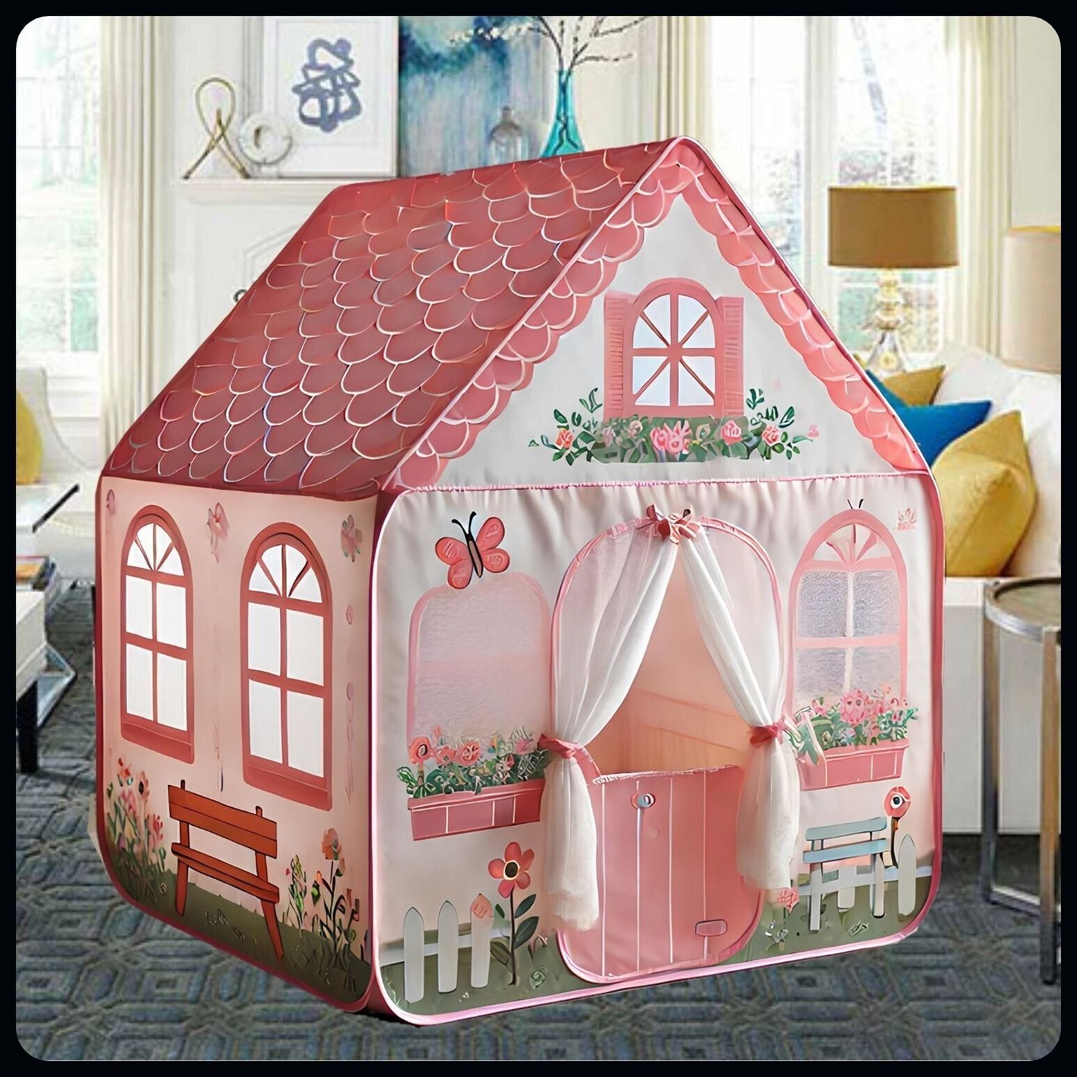 modinity BIG JUMBO SIZE KIDS PLAY TENT HOUSE FOR Kids ( PINK CITY)_OT64-picture-13