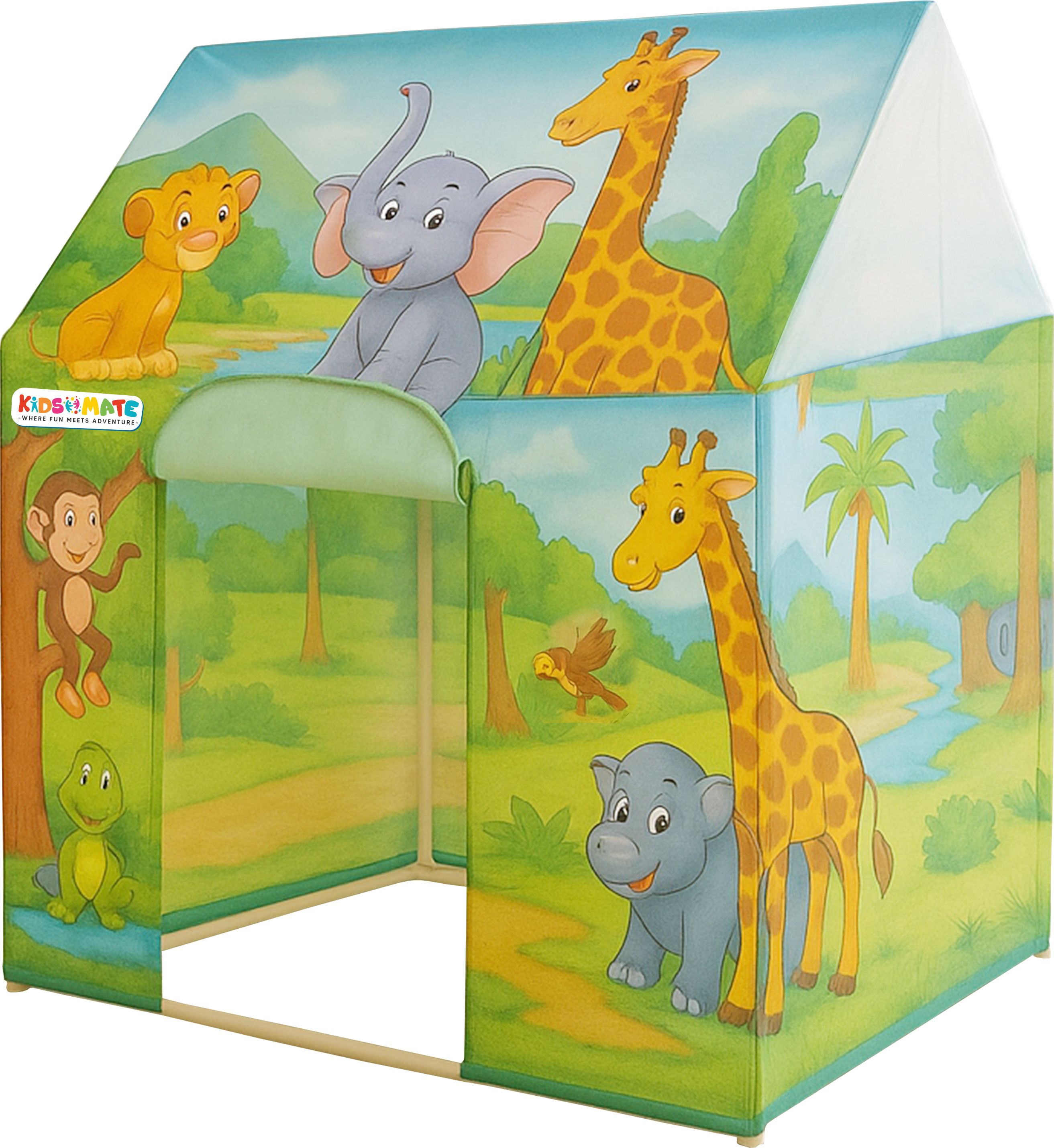 Jungle-Themed Play Tent for Kids | Foldable, Cute Animal Prints | Age 2 Yrs & Up