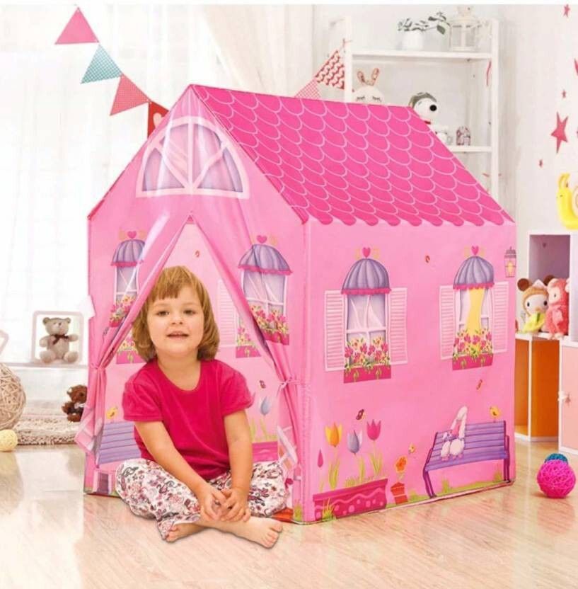 srenterprise Jumbo Size Extremely Light Weight , Water and Fire Proof Doll House Tent for Kids (Pink)-picture-5