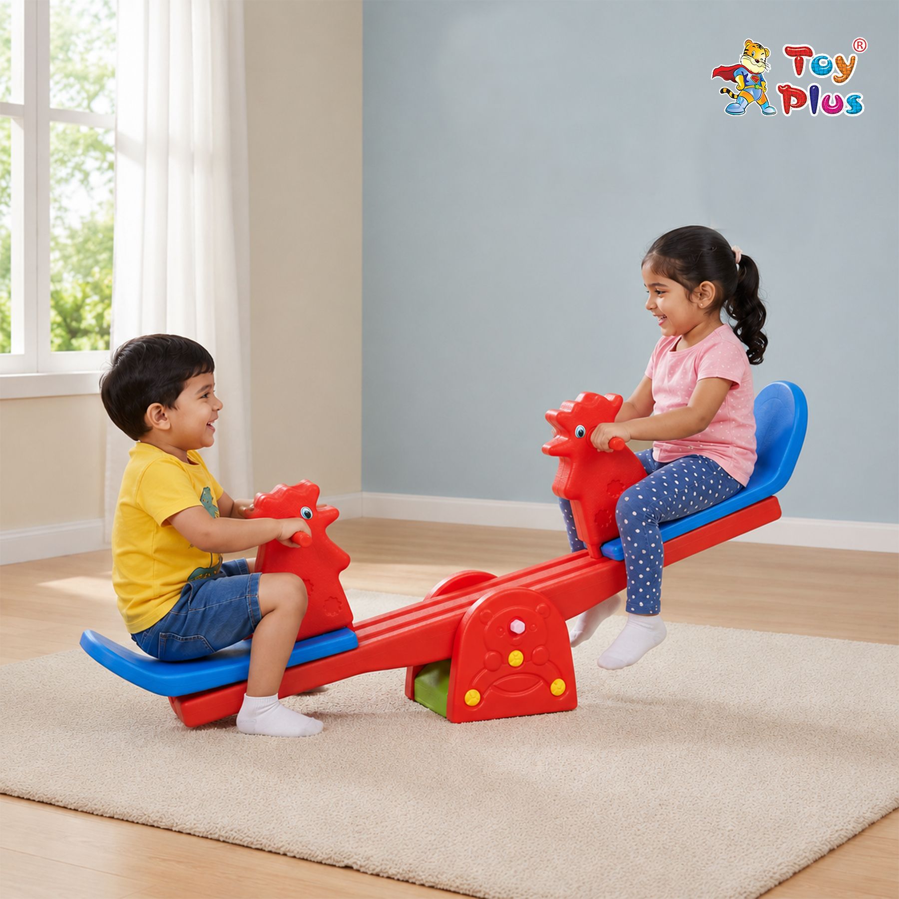 toy plus Plastic Seesaw for Kids with Comfortable Seats & Anti-Slip Base-picture-1