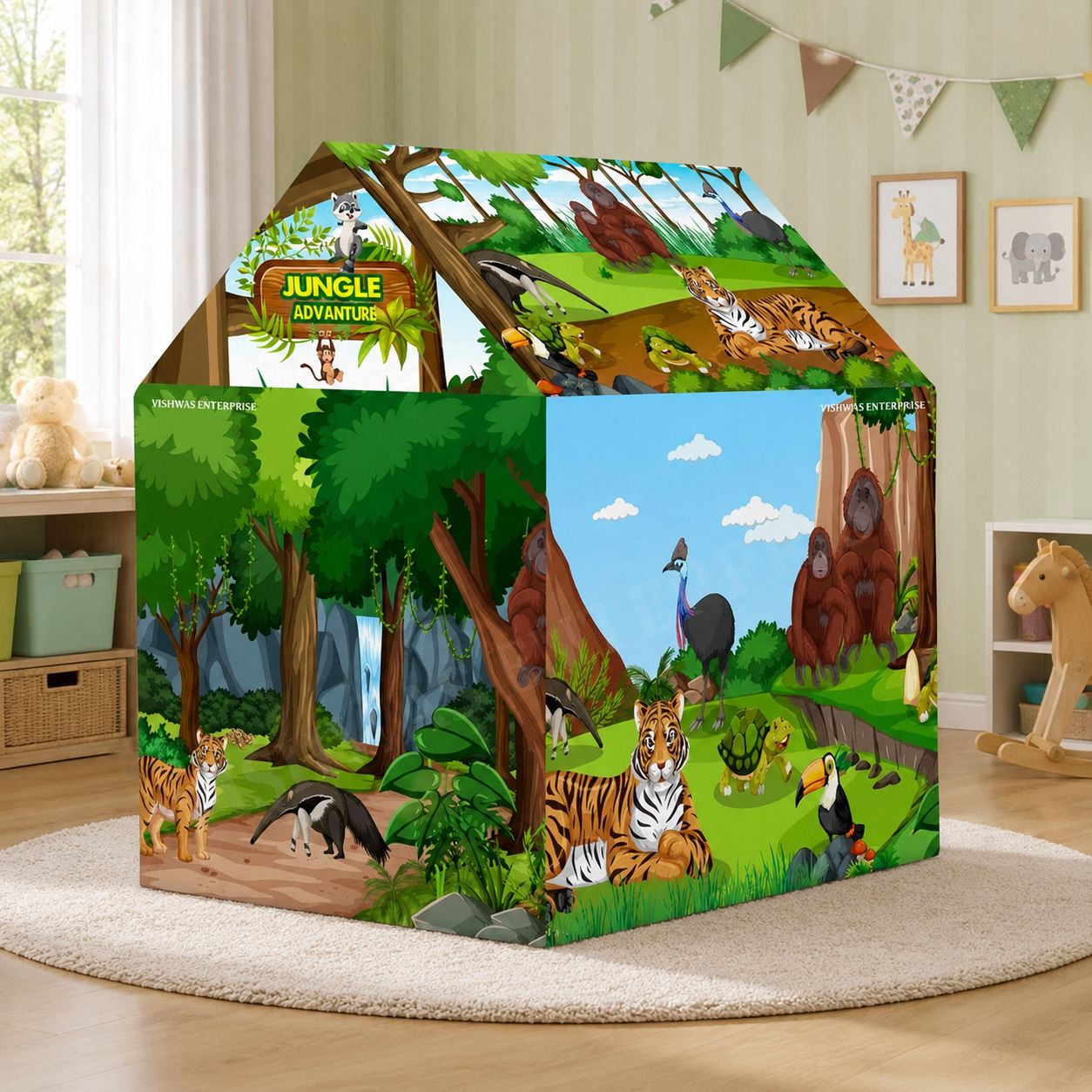 Kids Play Tent House | Lightweight Fabric Playhouse for Boys & Girls-image-28