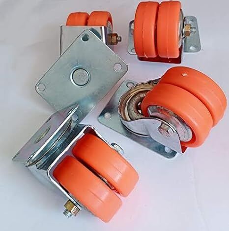 pmh 360 Degree Rotating Double Wheel Trolley Caster (Pack of4)-picture-31