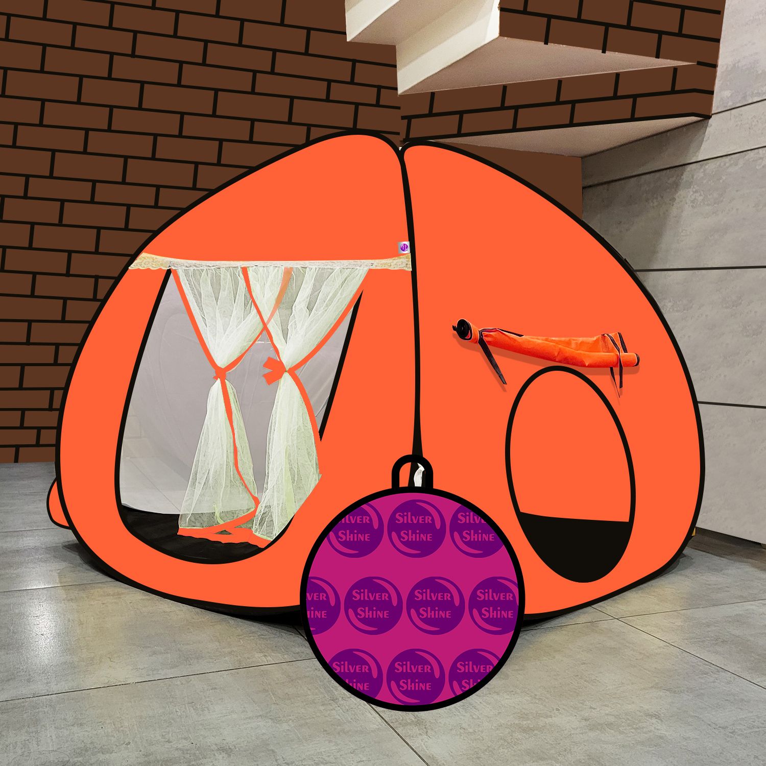 silver shine Foldable delightful patterns Popup Kids Play Tent House for Multi Purpose-picture-18