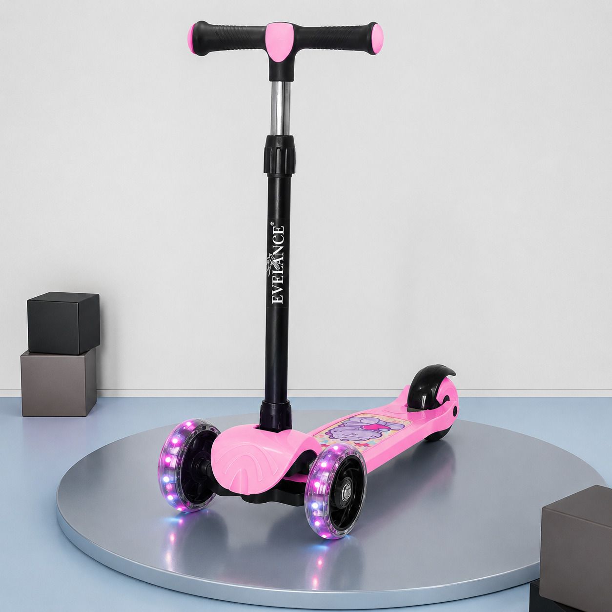 Rocket 3-Wheel Kick Scooter 4 Kids Adjustable Height & Foldable With LED-image-47