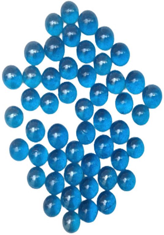 50 Pcs Light Blue OR Blue Colour Kanche Marble Glass Ball Goli in Outdoor Toy