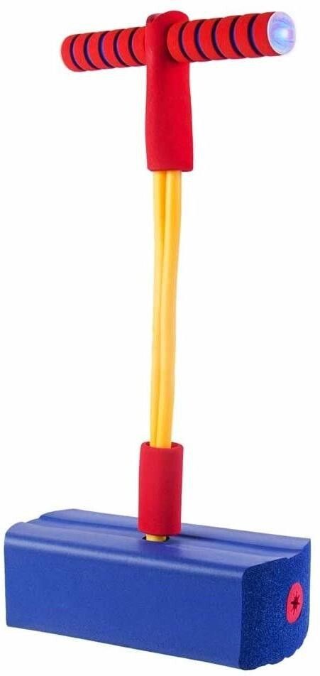 Foam Pogo Jumper for Kids - Fun and Safe Jumping Stick - Pogo Stick for Kids - Pogo Jump Makes Squeaky Sounds - Holds up to 250 lbs - Great Gift for Boys and Girls (Blue)