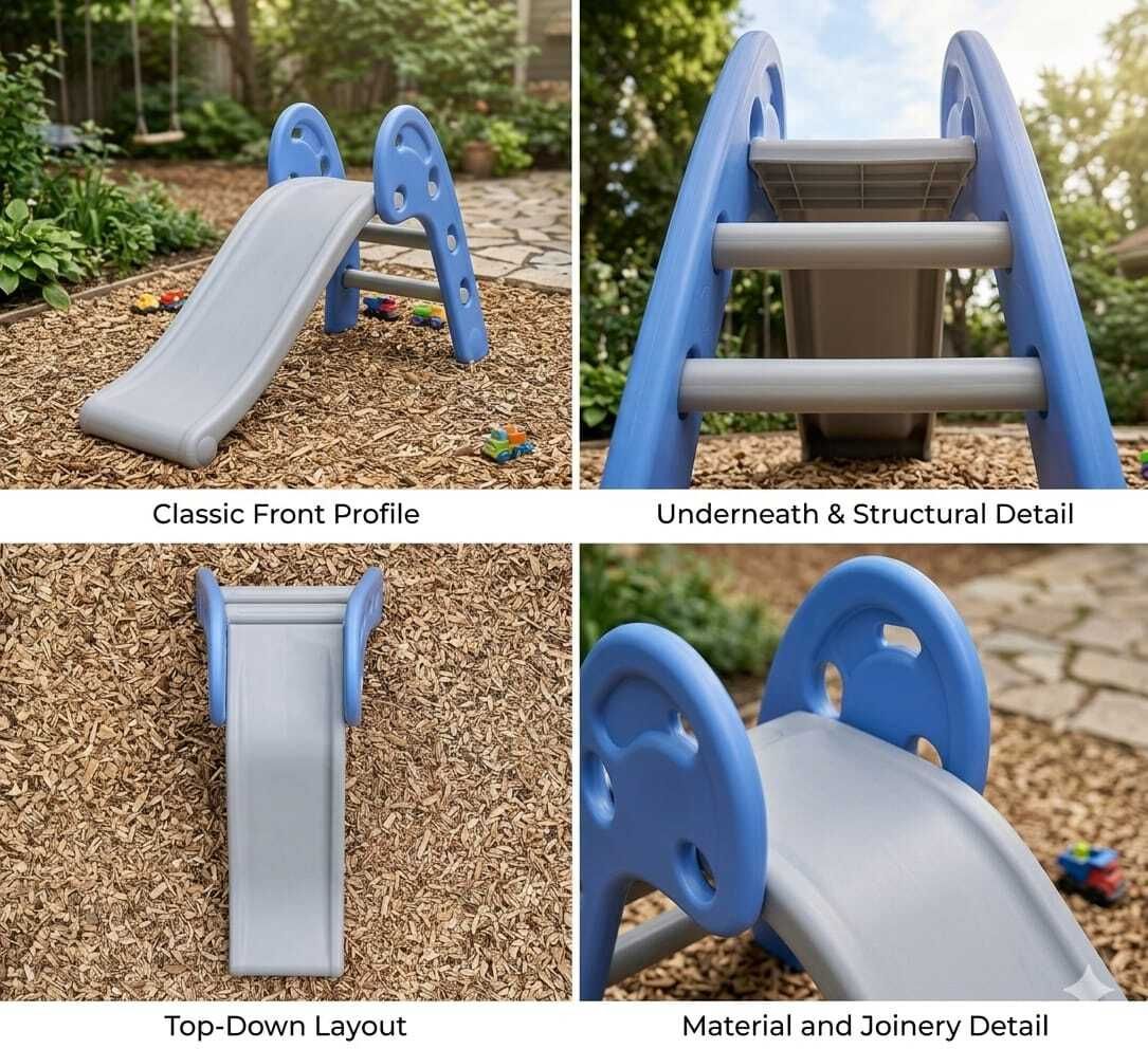 Baby Slide - Garden Slide in Dolphin Shape Along with One Basketball for Kids-image-41