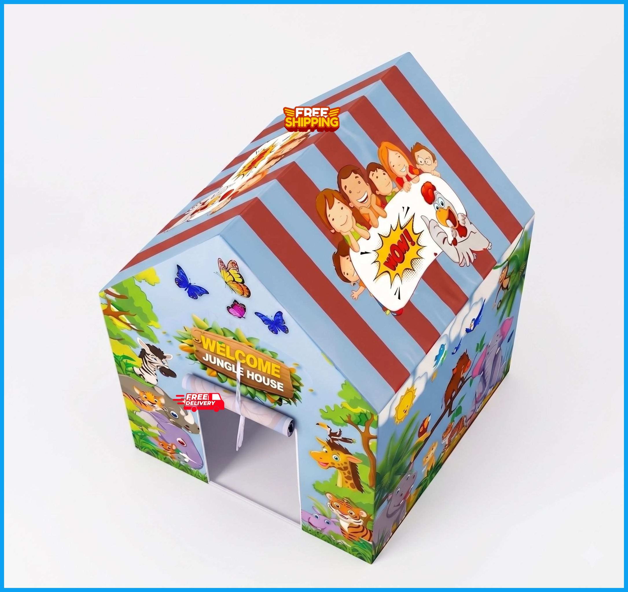 shwetraj Kids Foldable Play Tent House jungle house Tent - For Home-picture-44