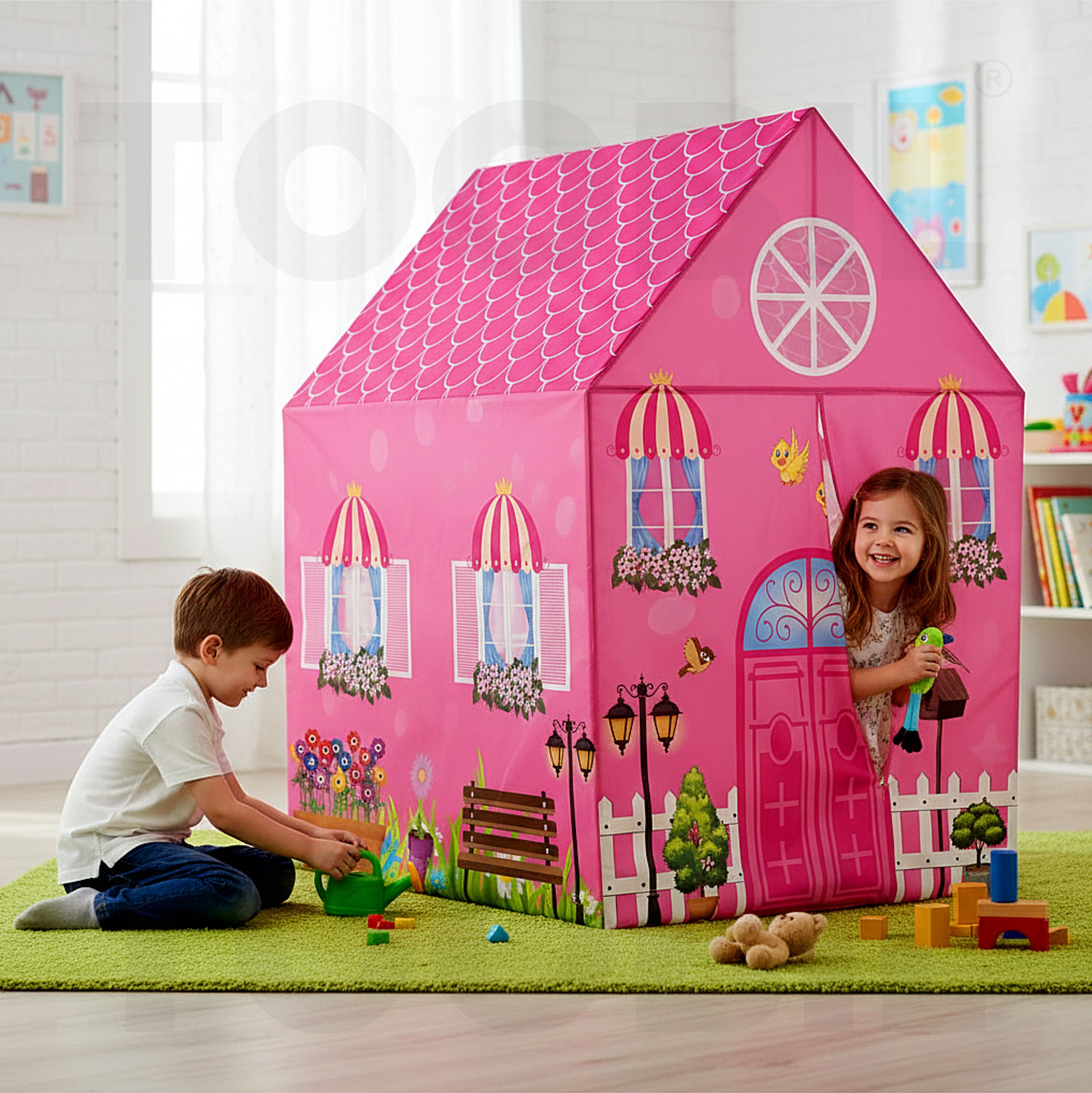 kindlook Kids Toy house Foldable House Tent Jumbo Size for Kids Boys&Girls 2-8 YearDoll1p-picture-23