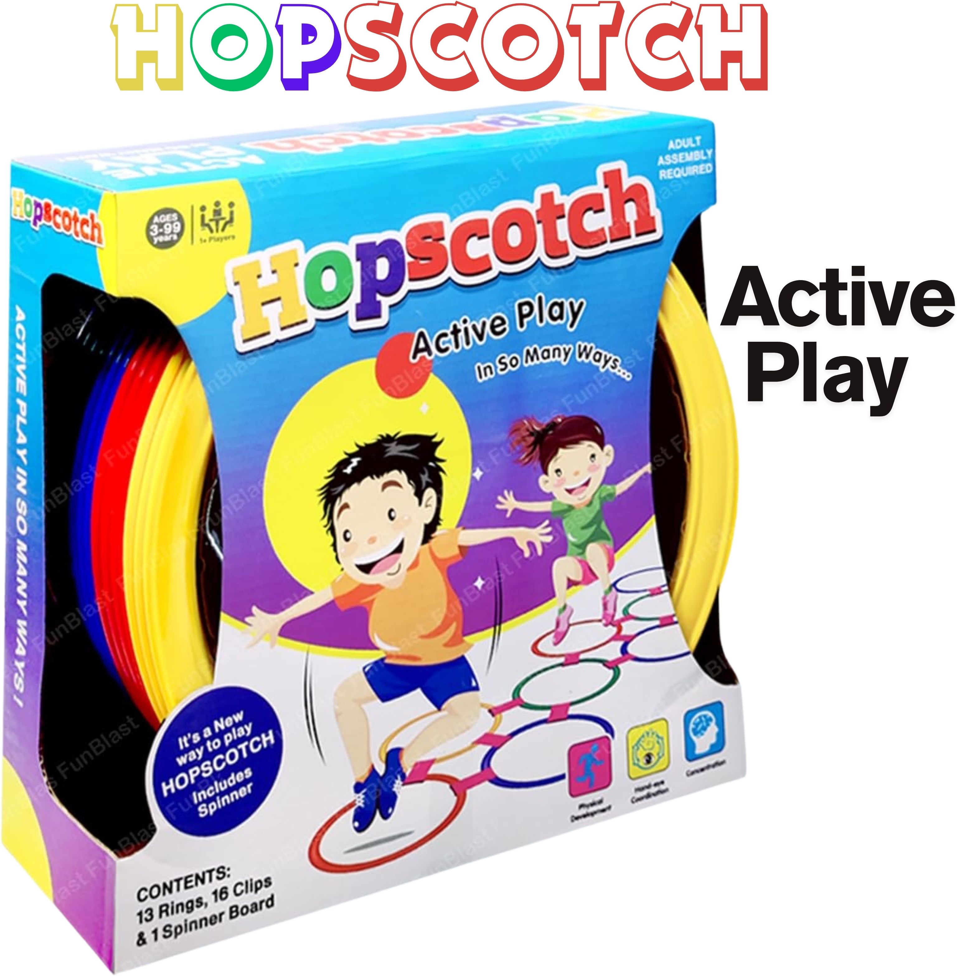 Hopscotch - Educational Floor Mat Play with Rings Game for Kids