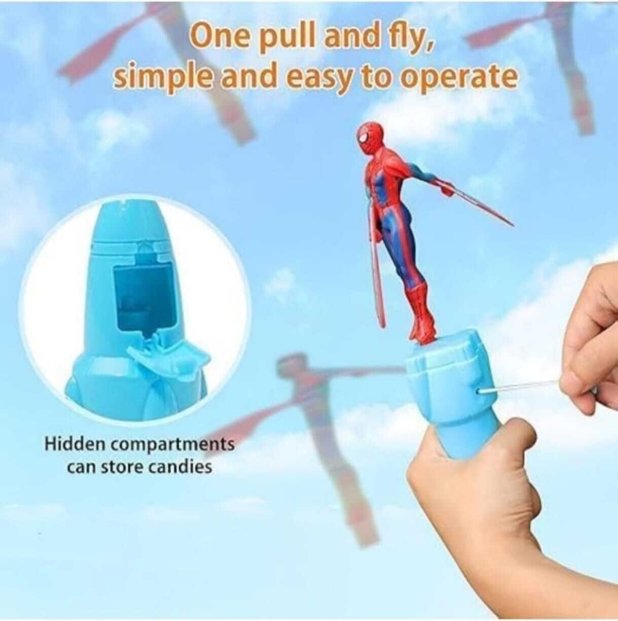 shri shyam enterprises Super Hero Spider Man Flying Launcher Toy with Hidden-picture-29
