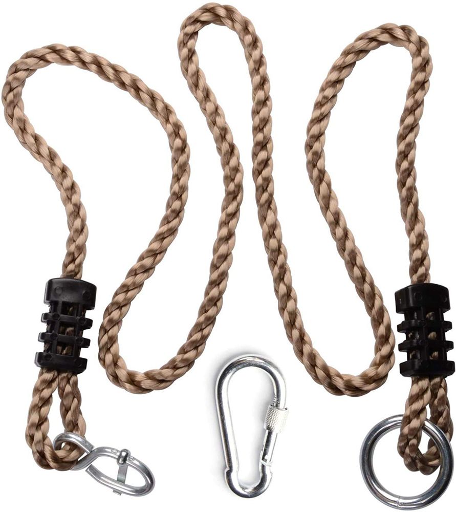 Adjustable 6ft Climbing Nylon Rope with Carabiner for Swings & Playsets-image-18