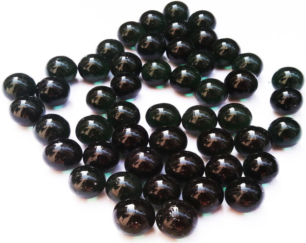 50 Pcs Black Colour Kanche Marble Glass Ball Goli in Outdoor Toy