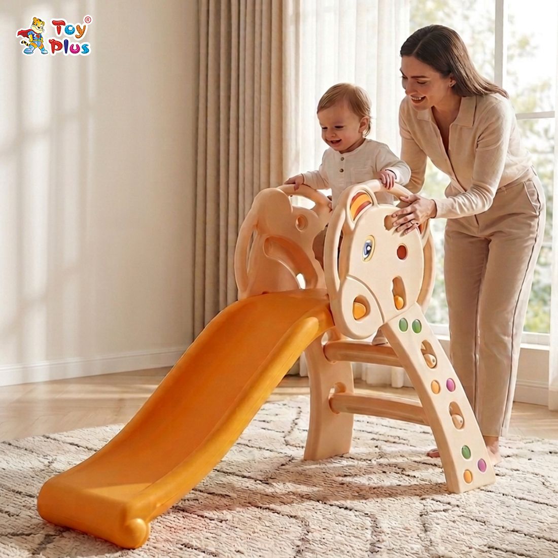 Kids Plastic Slide for Toddlers Indoor Outdoor Play Slide Toy-image-12