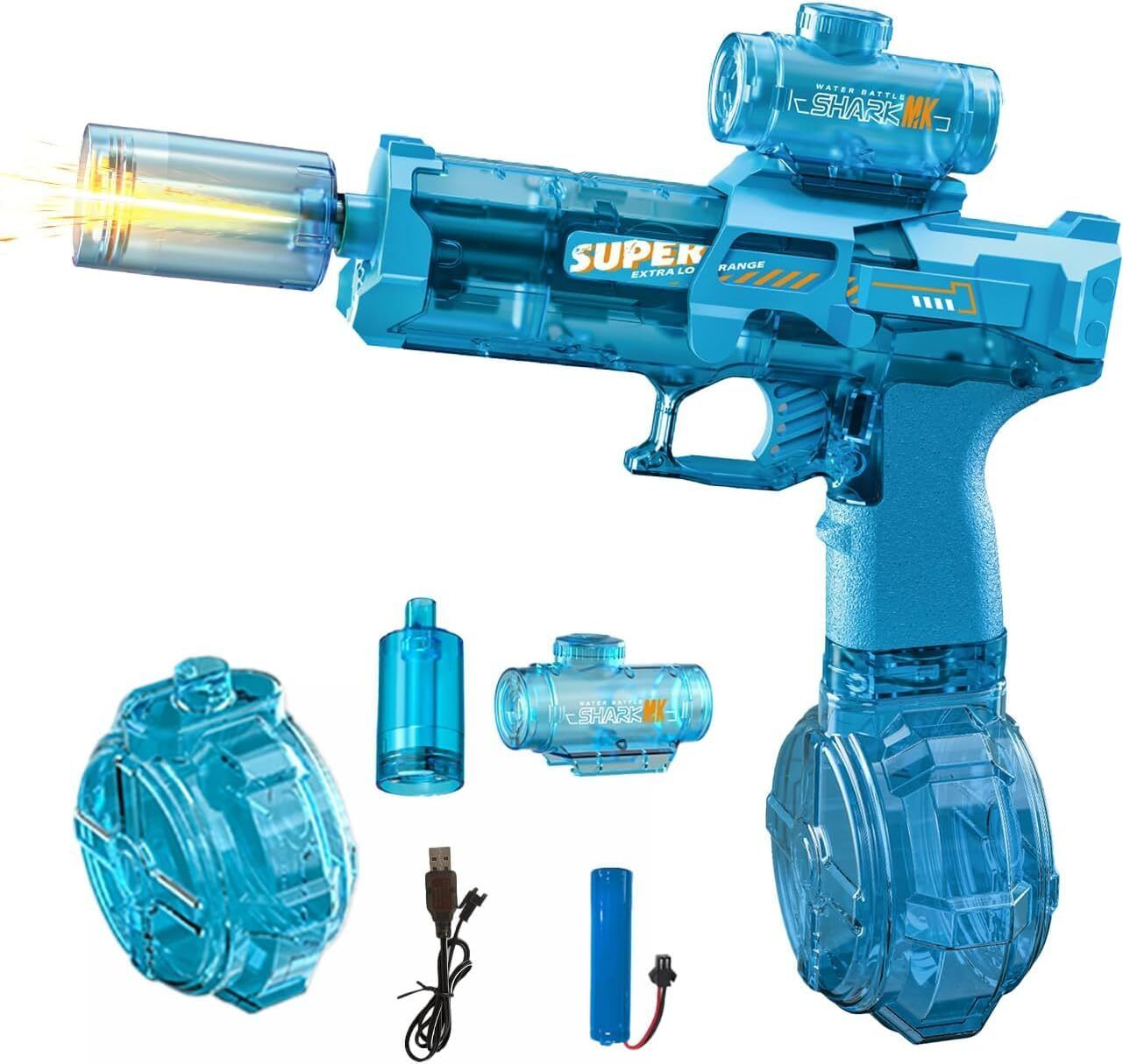 Electric Water Gun with Light Up, Automatic Electric Squirt Gun 26-30 FT Range W