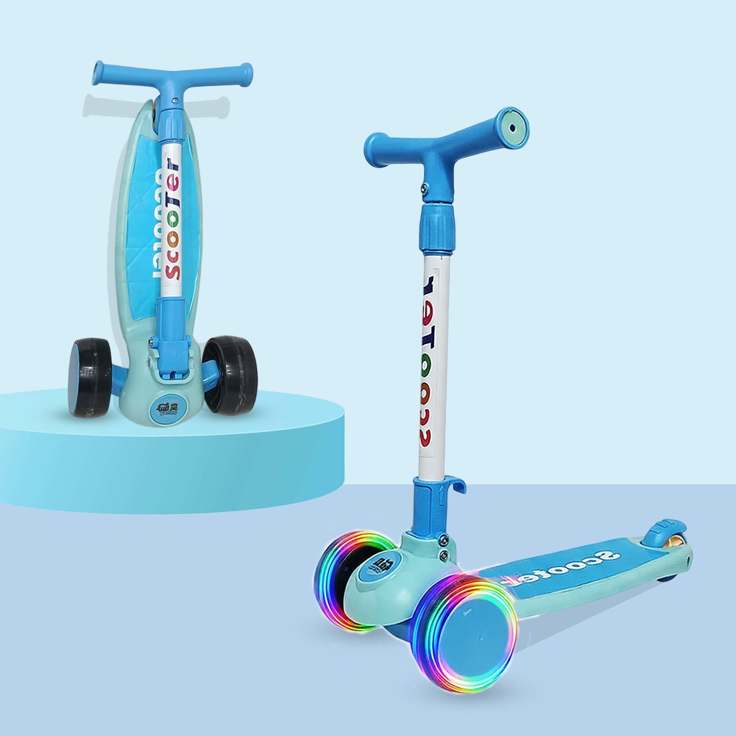 speedfox New One Kids Kick Scooter with LED Wheels | Adjustable Handle | 3-Whee-picture-39