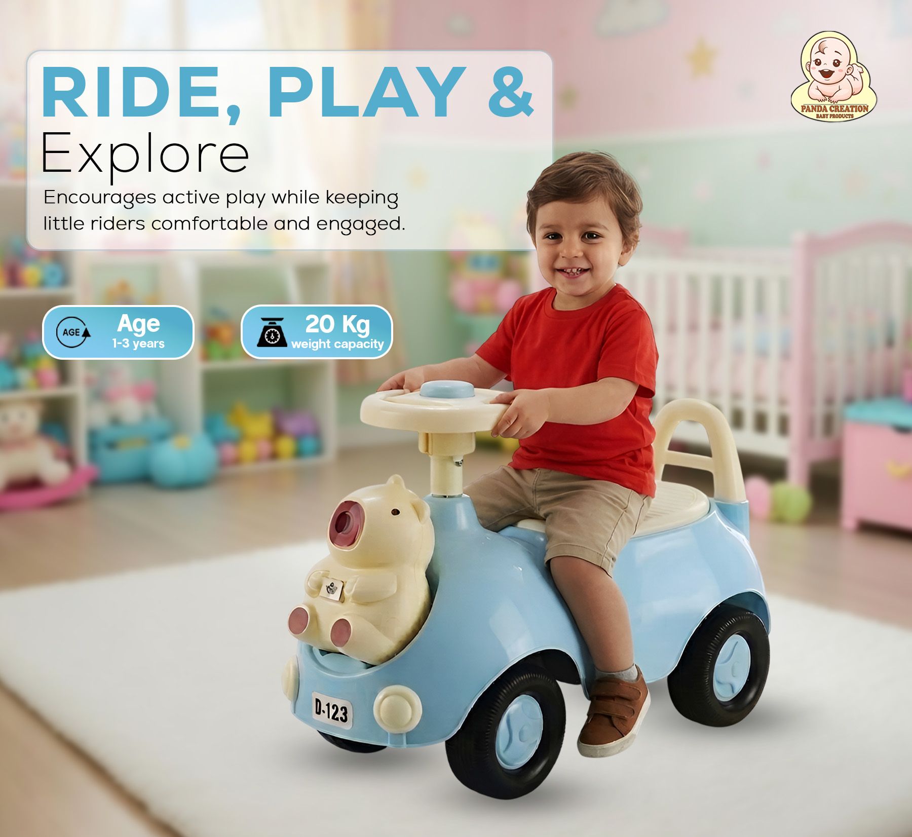 Baloo Push Rideon's Car With Toy Storage & Back Rest For Kids 3TO5 Years-image-15