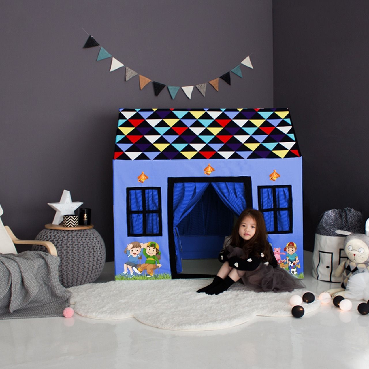 dolpinstyle Dilex Blue Colour Play Tent house.Washeble Tent house(Age 3-7 year)-picture-24