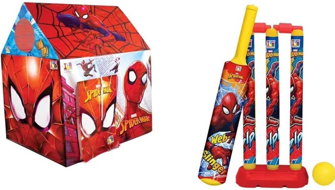 jayaansh traders Spiderman Tent House & spiderman Cricket Set Combo set For Kids.-A-picture-44