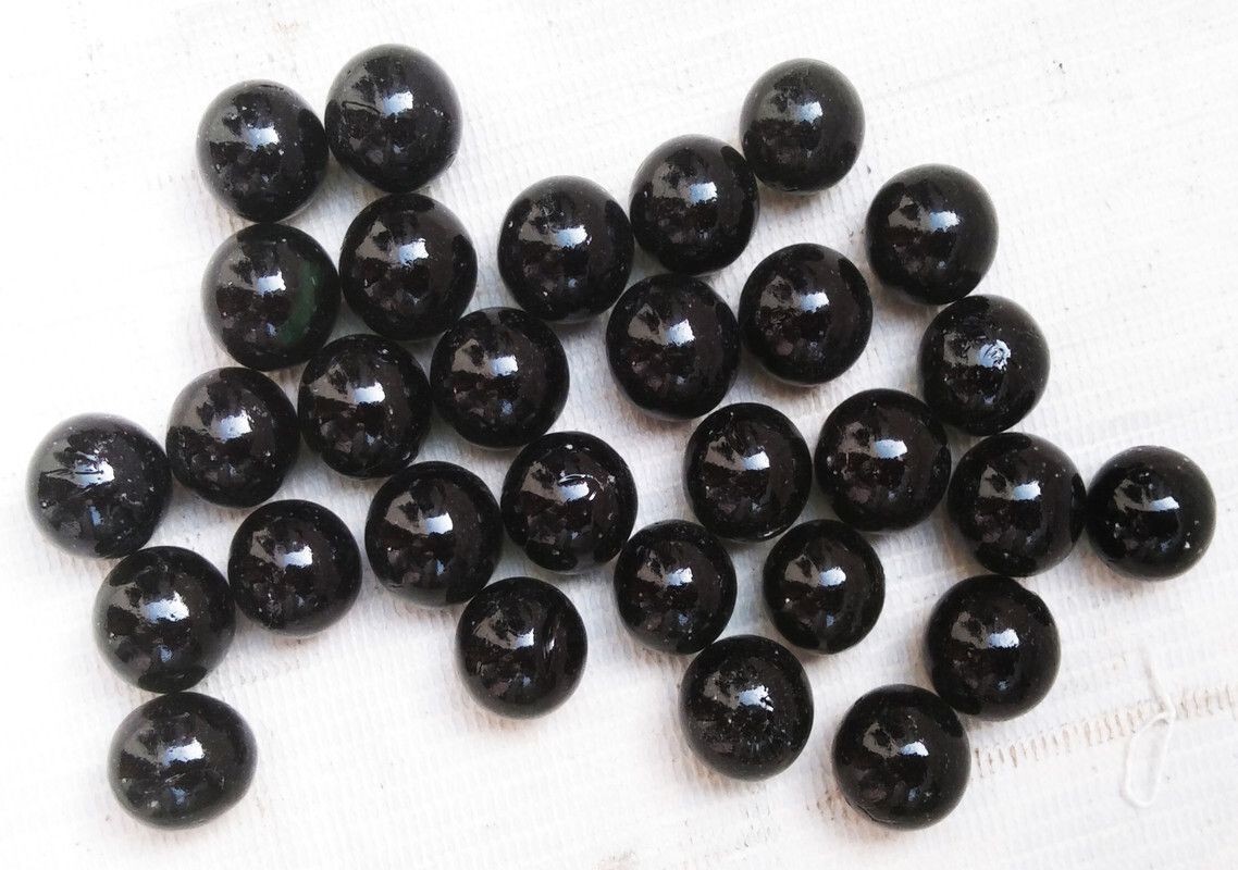 30 Piece Black Color Kanche Marble Glass Ball Goli in Outdoor Toy
