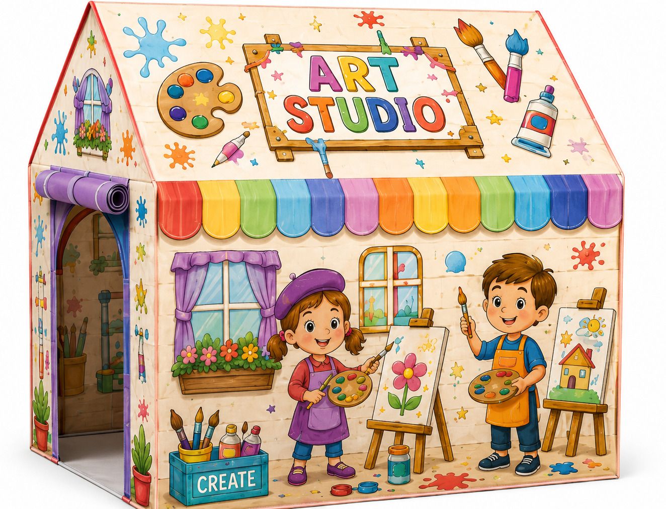 Kids Art Studio Play Tent House for Boys & Girls-image-31