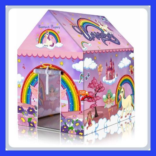 valam enterprise LilChamps Kids Purple Unicorn Play Tent Large Magical Fairy House Toy-picture-0