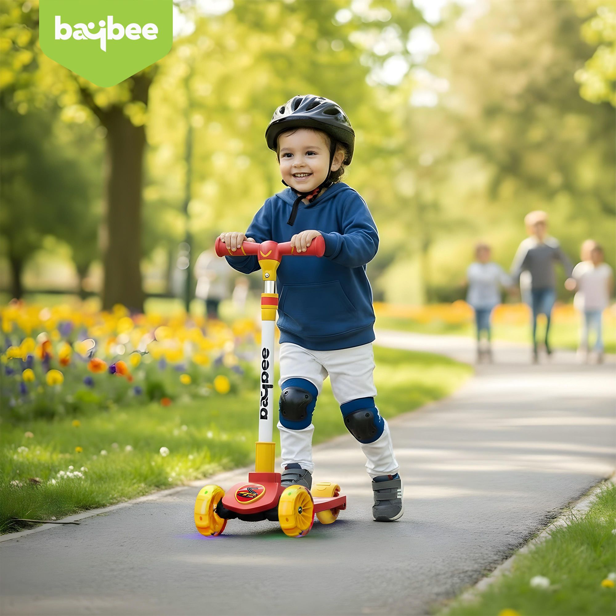 baybee Kitty Kick Scooter for Kids 3 Wheel Baby Runner Skate Scooter with LED PU Wheels-picture-8