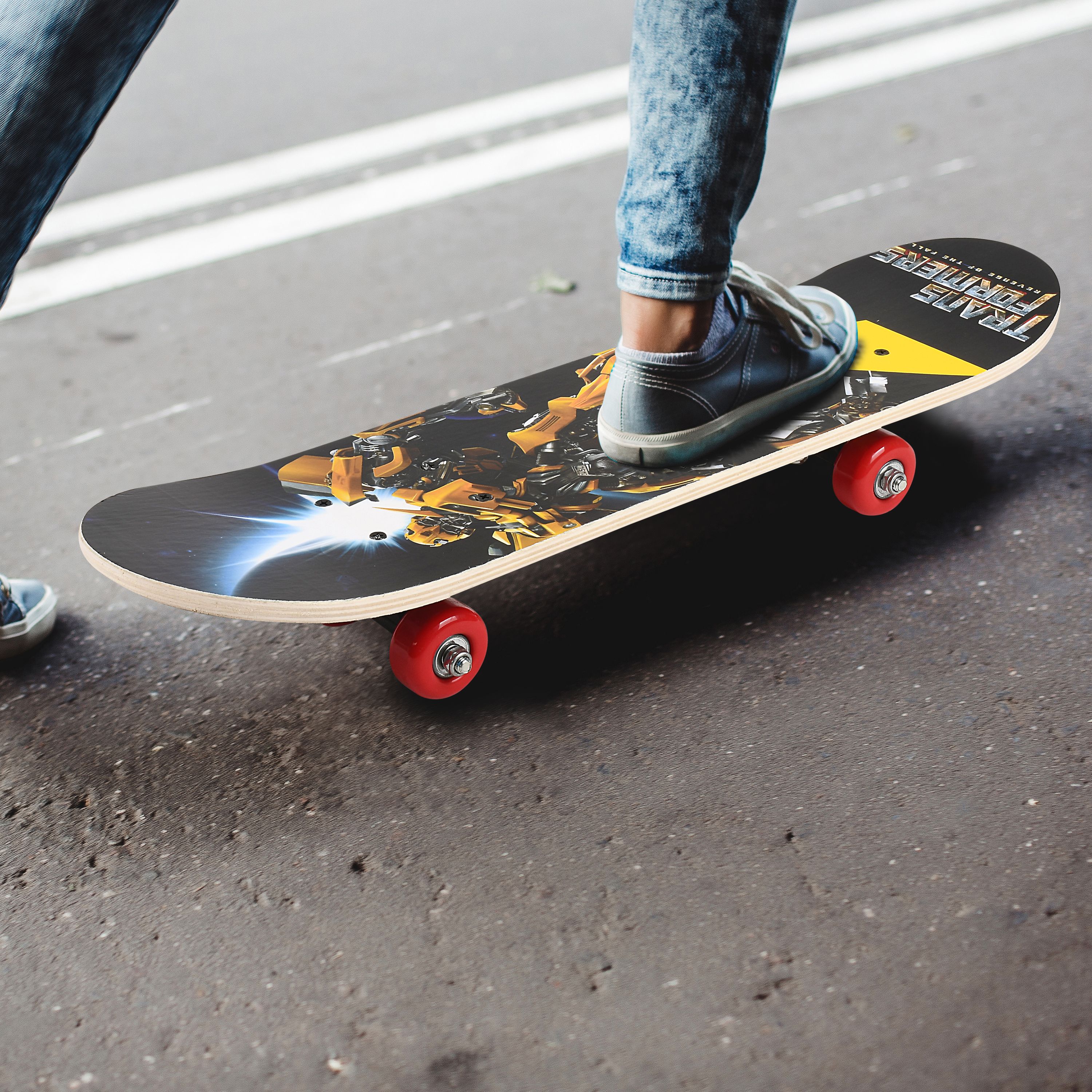 speedfox Kids Skateboard for boys & girls | Plastic Deck with Graffiti Print & PU Wheels 5 inch x 4 inch Skateboard-picture-17
