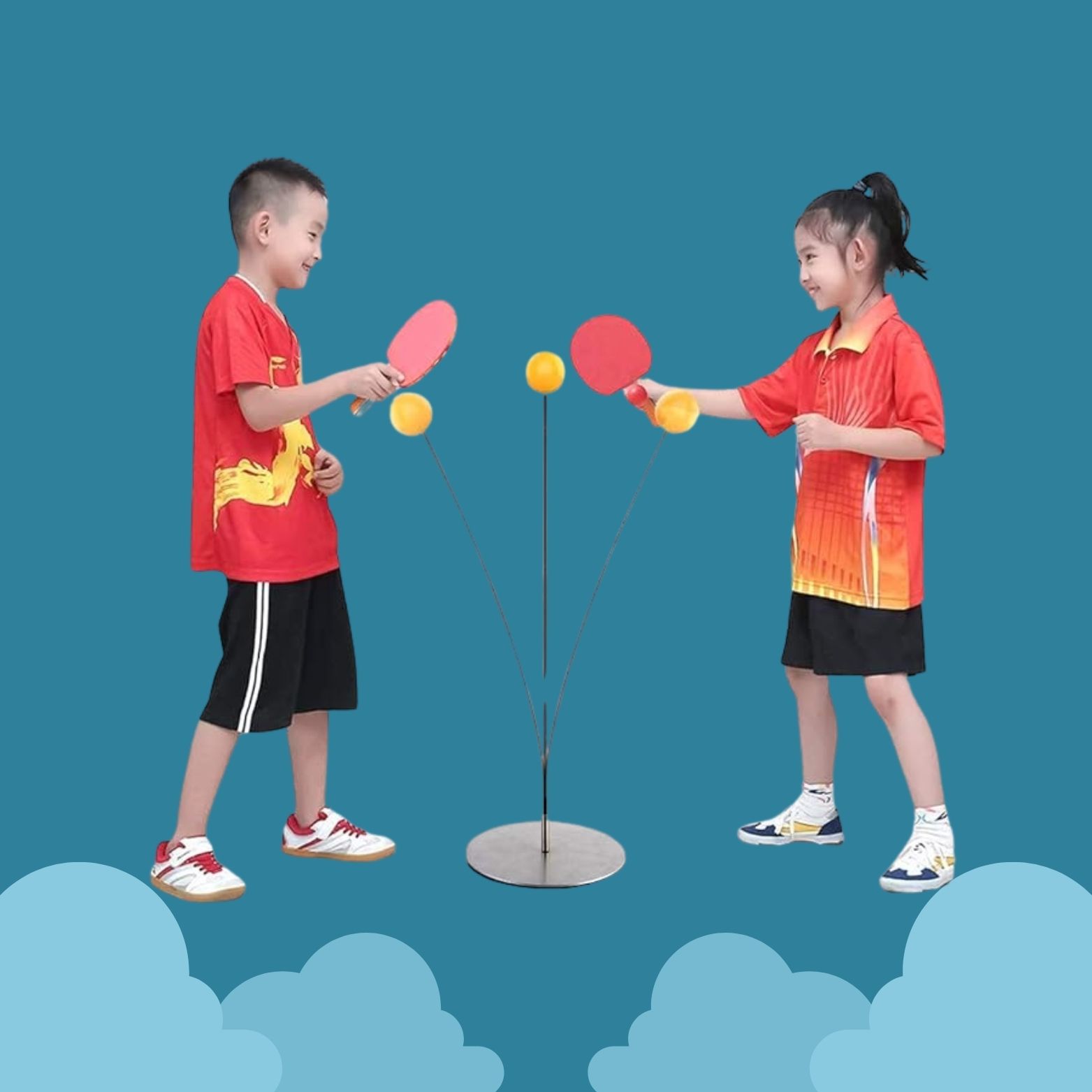 Best Table Tennis Ping Pong Rebound Rackets and Balls Base Training Practice Toy