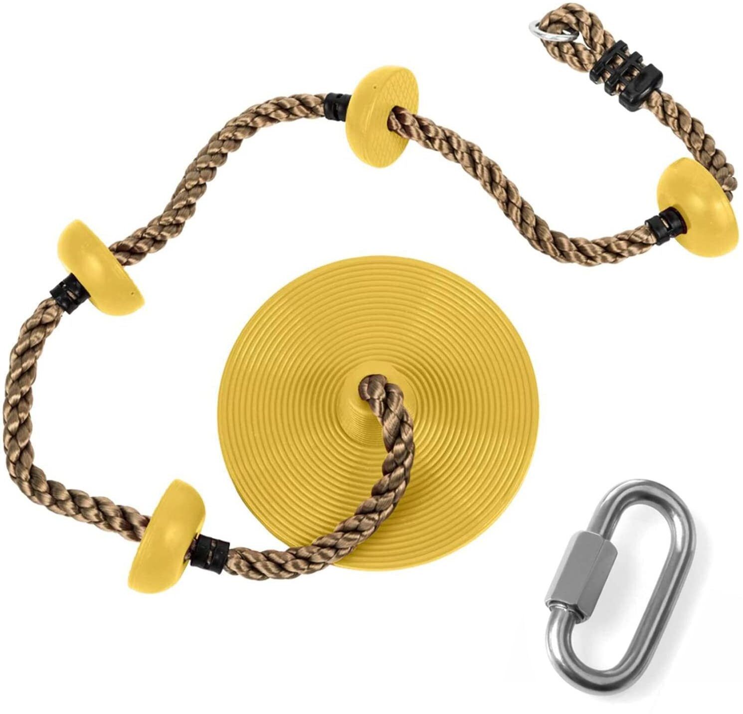 kinder rootz 6.5ft Platform Disc Tree Swing Seat And Climbing Knot Rope With Hook For Kids-picture-40
