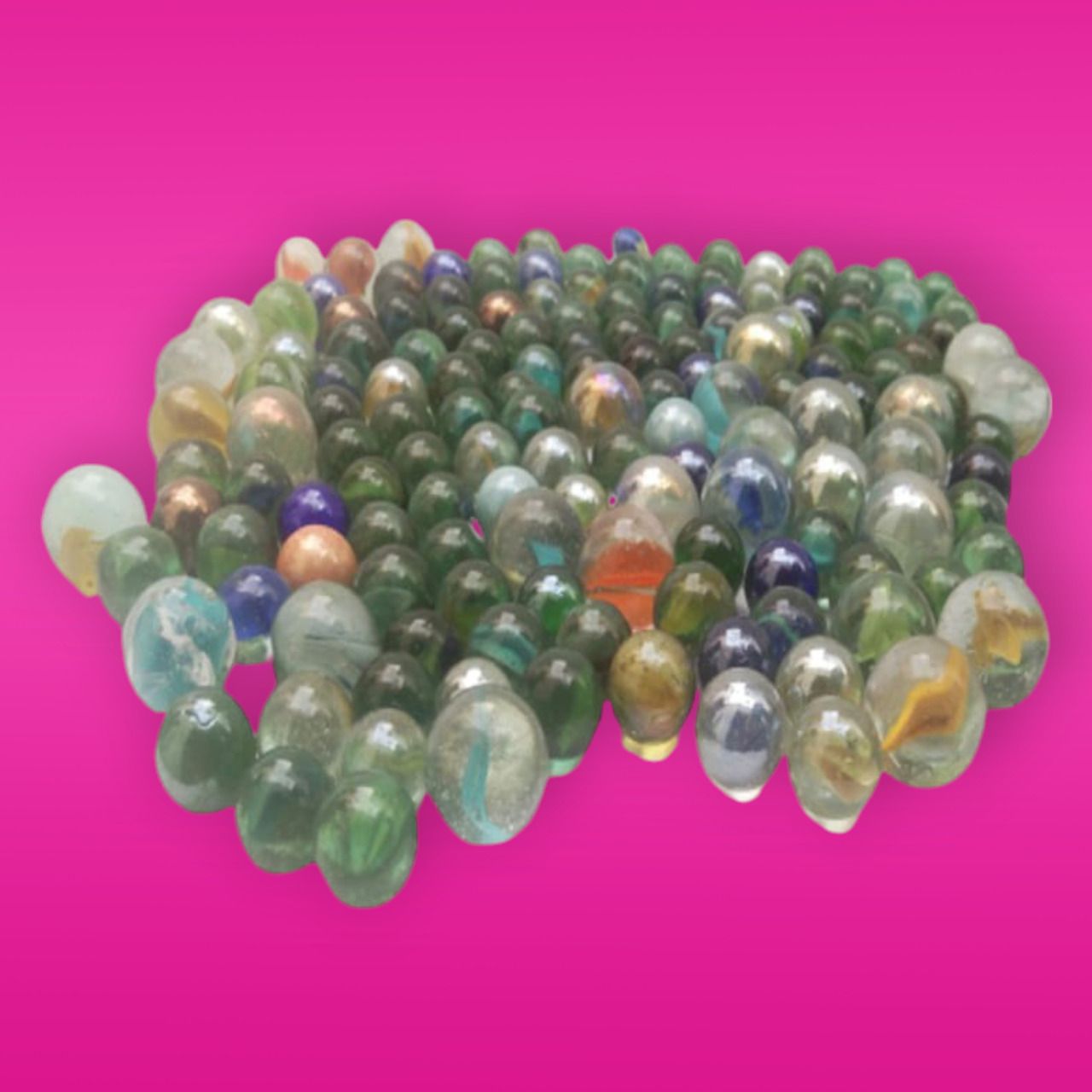 150Pieces Mix OR Multicolour Kanche Glass Marble Ball_a56