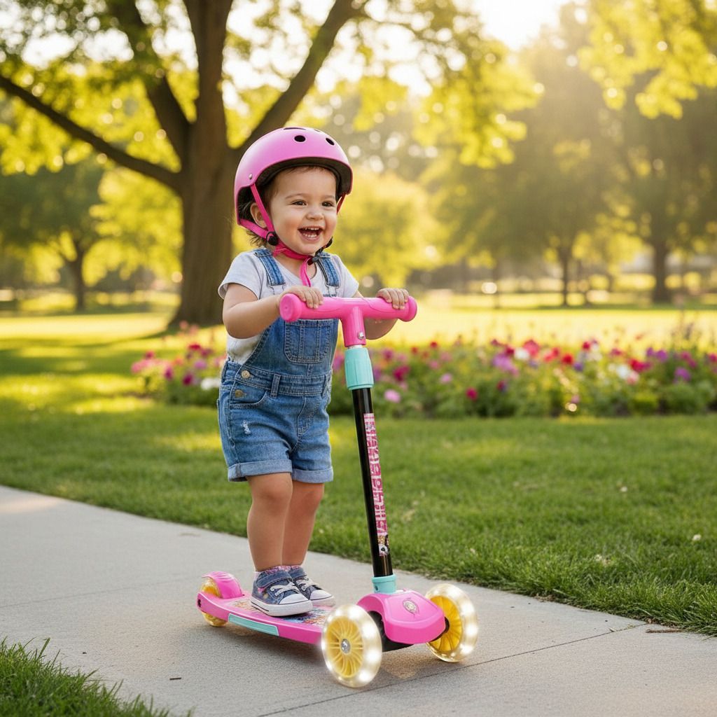 Barbie Adventure Kick Scooter for Kids with LED Wheels and Foldable Design-image-19