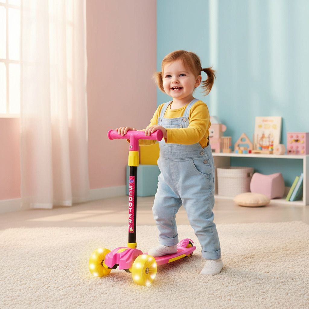 Kids Scooter Peppa Ride with LED Wheels for Girls-image-13
