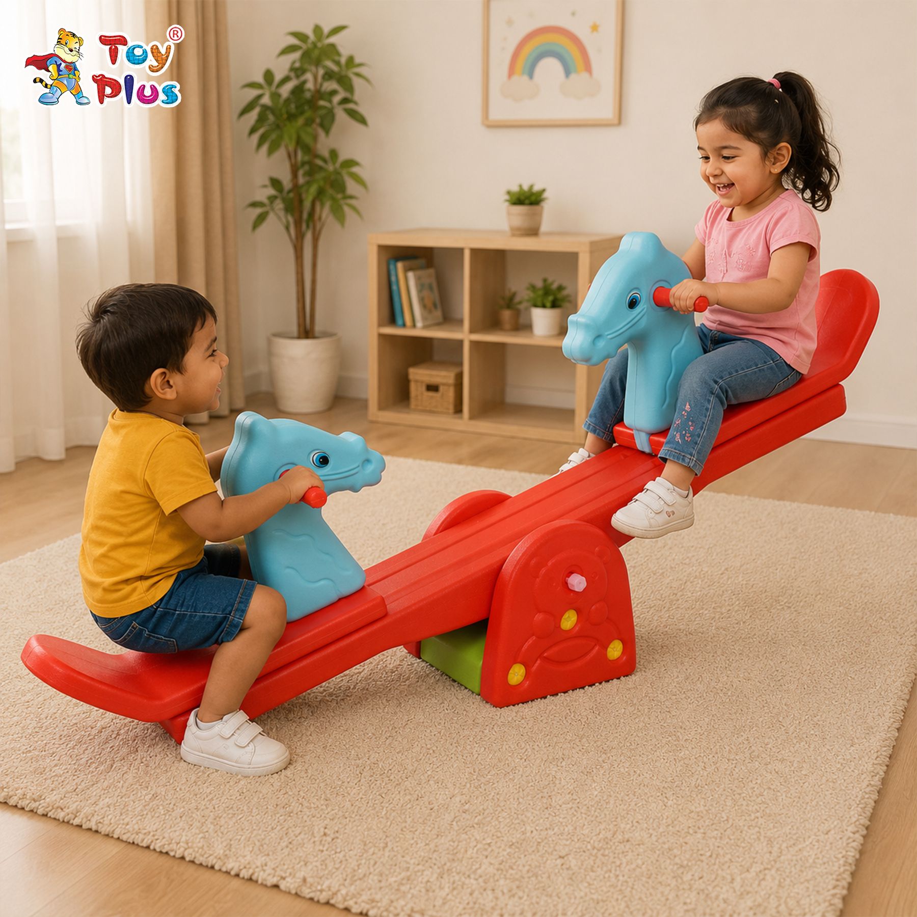Kids Plastic See Saw for Boys Girls Indoor Outdoor Playground Fun Toy-image-47