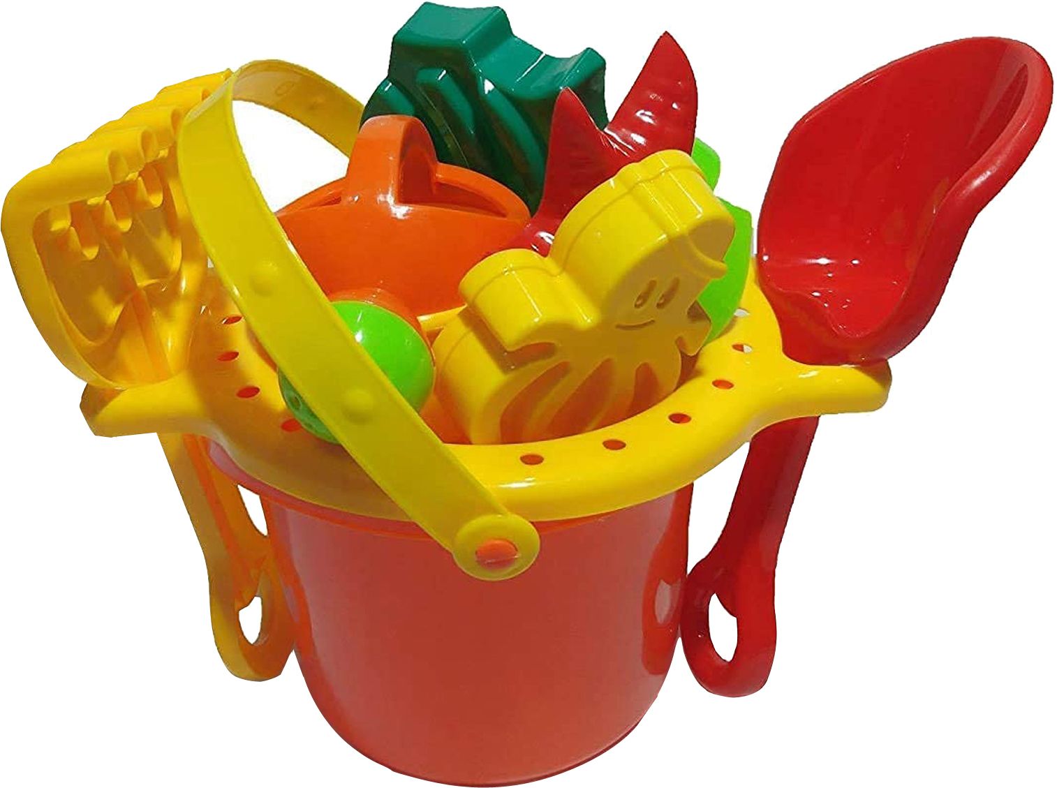 Beach Bucket Toy Set With Beach Bucket Tools and Sand Molds